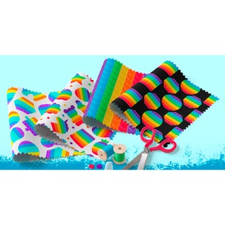 Tecido Tricoline Digital Pop it e Coloridos 100% Algodão Tamanho 0,25x1,50m Fabricart
