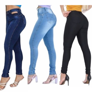 Calça Jeans Feminina hot pants (Cintura Alta)Com Lycra (elastano)Costura Levanta Bumbum