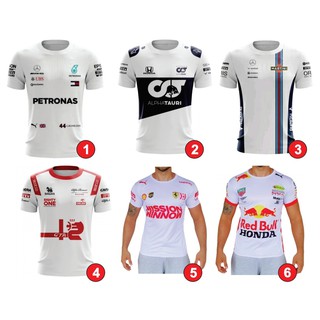 Kit 2 Camisas-Camisetas Formula 1 Branca Corrida
