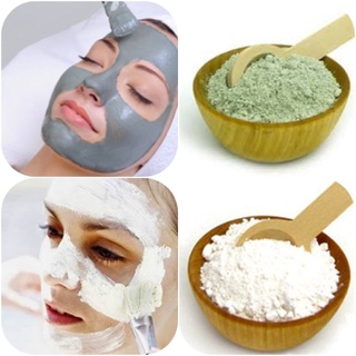 Argila Branco e Verde 100% Natural de 100g cada- Esterelizada e Micronizada para Máscara Facial/Maquiagem, Corporal e Capilar - Skin Care.
