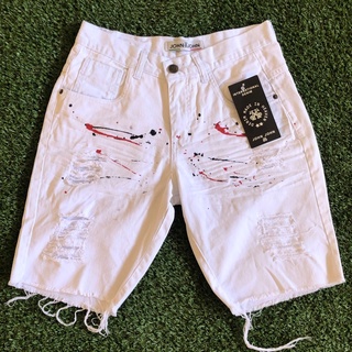 Bermudas jeans masculino com jato de tinta lançamento (1)
