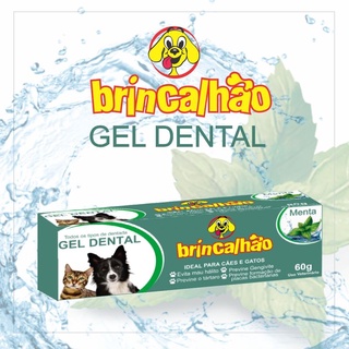 Pasta de dente gel dental brincalhao para cachorros e gatos 60g combate o mal halito menta Tuti-fruti ou morango (4)