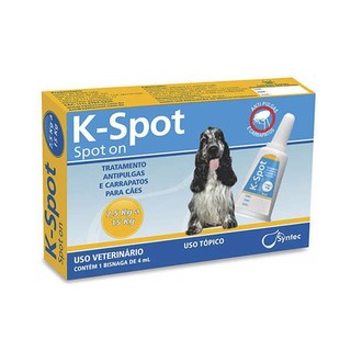 Antipulgas e Carrapatos Syntec K-Spot 4 mL para Cães de 7,5 Kg a 15 Kg