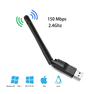 Adaptador USB 2.0 WiFi Sem Fio Ralink MT-7601Card 802.11 b/g/n Com Antena Rotativa E Pacote De Varejo XC1290 (1)