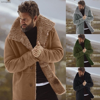 Lgq Casaco / Jaqueta Masculina De Pele De Carneiro De Inverno De Lã Quente Forrado