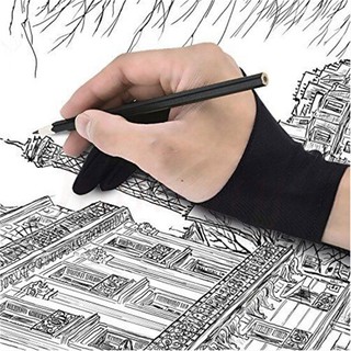 1 Par De Luva Com Dois Dedos Anti-Embaçamento Para Desenho/Gráfico/Artista