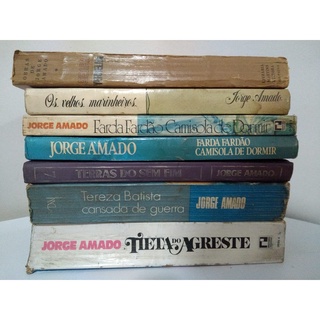 Livros de Jorge Amado: Capitães de areia, Os velhos marinheiros, Terras do sem fim, Tereza Batista casada de guerra, Seara Vermelha