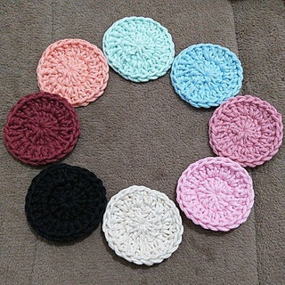 Ecopads de Crochê, 100% algodão, disco reutilizável. (4)
