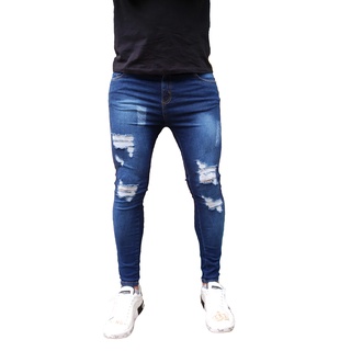 Calça Skinny Com lycra Jeans Rasgos Desfiado Destroyed Masculina Exclusividade 36 ao 46