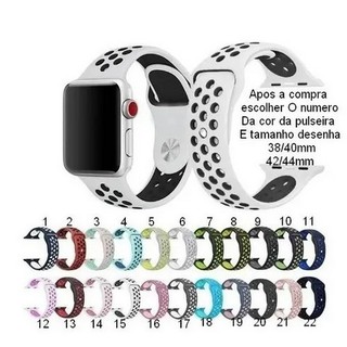 Pulseira Tipo Nike Furadinha Apple Watch 44mm Iwo W26 F8 Silicone
