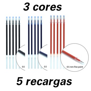 5 Pieces Refill Replaceable Gel Pen Refill Soft Dry Writing Black / Blue / Red