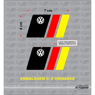 Adesivo Volkswagen Bandeira Alemanha 7x4cm 2 Unidades (par) vw volks alemã