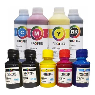 5 Frascos de 100ml de Tinta Pigmentada Profeel Para Impressoras Epson