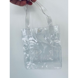 100 Sacolinhas de pvc com alça e botão transparente / Embalagem / Mini sacola / Lembrancinha