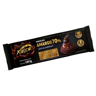 Chocolate Amargo 70% Cacau Barra Arcor - 1,05 Kg