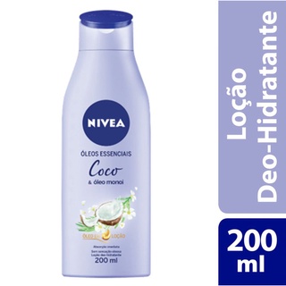 Creme Hidratante Nivea Coco & Óleo Monoi Óleos Essenciais -200ml