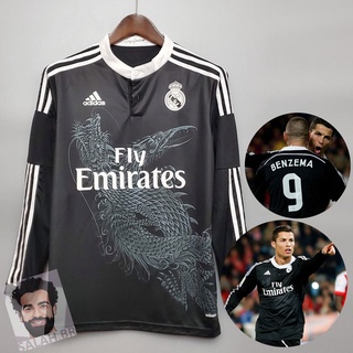 2014 2015 Retrô Camisa do Real Madrid Personalizada Nome e Número Manga longa Camisa III