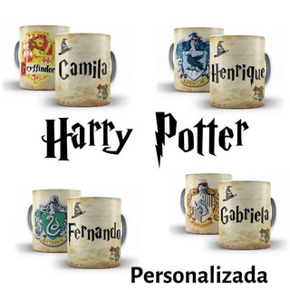 Caneca Harry Potter com NOME em Polímero Grifinória - Lufa-Lufa - Corvinal e Sonserina