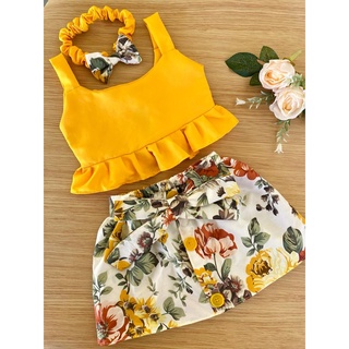 conjunto saia + blusa + tiara infantil moda blogueirinha pronta entrega 24h (6)