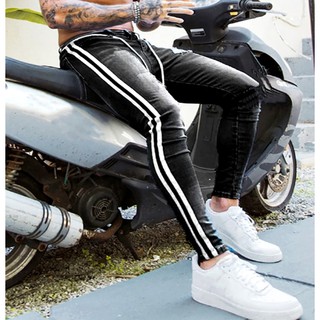 Calça Jeans Masculina Slim Skinny com laycra elastano Faixa Lateral Varias Cores Modelos Exclusivos. (4)
