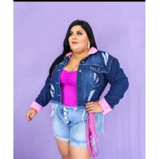 jaqueta jeans feminina plus size