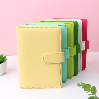 A5/A6 Color Macaron Leather Spiral Notebook Cover Office Organizer Stationery Binder Notepad (6)