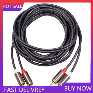 GR 3/2/1M Aluminum Alloy Gold-Plated 2RCA to 2 RCA Stereo Audio Cable Signal Cord