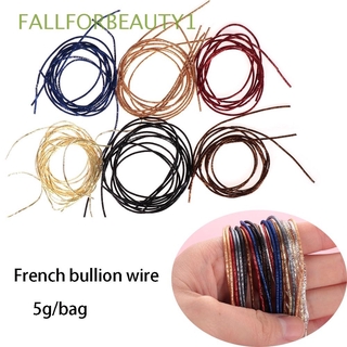 Fallforbeauty1 Fio De Bulião Francês Prateado / Dourado / Redondo / Brilhante / De Metal / Bordado