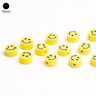 Miçanga Fimo Smiles 10mm Yellow Diy Carinhas FCM01
