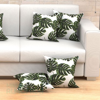 Almofadas Decorativas Para Sala Folhas Tropical Verde 45cm x 45cm 2 Unidades Com Refil (4)