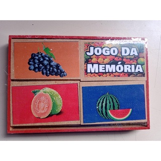 Brinquedo Pedagógico Madeira Estojo Jogo Da Memória Frutas