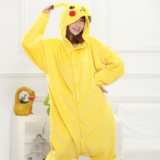 Kigurumi Pokemon Pikachu Onesie Women pajama Cute Mascot Girls Sleepwear Homewear