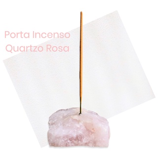 Porta Incenso Pedra Natural Quartzo Rosa - Amor E Autoestima