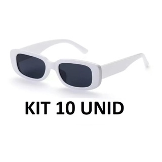 Kit 10 Óculos de Sol Branco Retro Vintage Unissex Atacado