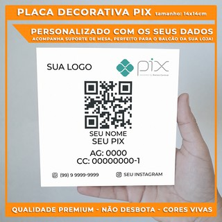 Quadrinho de balcão PIX personalizado | Plaquinha de balcão PIX | Quadro Pix | Placa Pix - Vários modelos