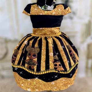 Vestido Luxo Temático Infantil - LOL QUEEN GLITER (1)