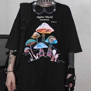 2021 cor cogumelo impressão rua casual streetwear Harajuku camiseta casual feminina