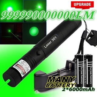 Caneta Laser Pointer 5mw 301 Verde Vermelho Feixe Visível LED PPT Power 10Miles 532nm