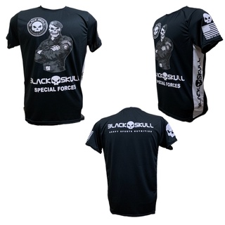 Camisa Camiseta Dry Black Skull Jiu Jitsu Muay Thai Boxe Luta Treino Academia