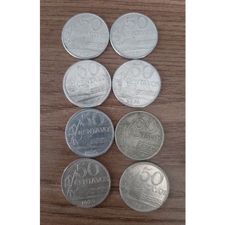 moeda 50 centavos de 1975 até 1979 inox