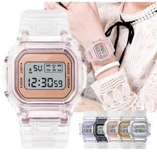 Relógio Transparente Digital Quadrado Unisex Relógios De Pulso Eletrônico Sports Homens Mulheres Moda