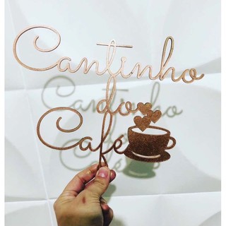 Placa decorativa Cantinho do Café Rose Gold mdf café cozinha casa (4)