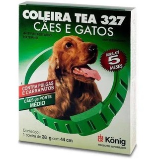 Coleira Tea 327 Pulgas E Carrapatos P/ Cães Médios 28g 44 Cm