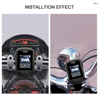 Motocicleta Exterior Tpms Sistema De Monitoramento Da Temperatura De Pressão Dos Pneus Sem Fio Chargeable Lcd Grande Real Tempo De Exibição De Alta Precisão (5)
