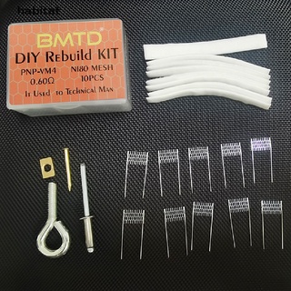 【tat】 DIY Rebuilt Kit Replacement 10pcs NI80 Mesh Coil + 10pcs Flat Cotton for PNP-VM4 .