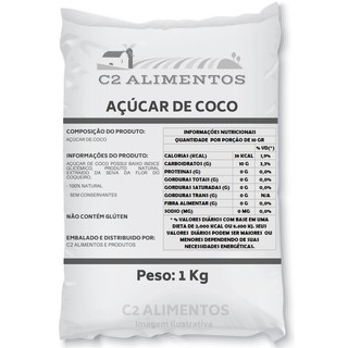 Açúcar de coco 1kg Saudável Envio Rápido