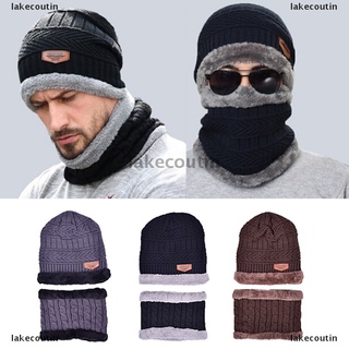 (Lakecoutin) Chapéu E Cachecol Conjunto De Inverno Ao Ar Livre Quente Confortável Costura Chapéus Masculinos Homens Caps Kwq