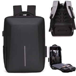 "Men's Reflective Strip Multifuncional Anti-Roubo Backpack 15.6 Inch Laptop Notebook USB Travel Bag Rucksack School Bag For Male