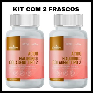 Kit 2 Ácido Hialurônico + Vitamina C + Colágeno 60 Cáps - Pele Firme (1)