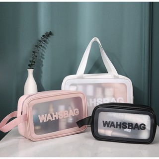 Kit Com 3 Bolsa Necessaire Wash Bag Transparente À Prova D 'água Para Multiuso Cosméticos Maquiagem Viagem (Kit P M G 3 Bolsas)